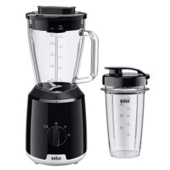 Braun Mixeur Sur Socle PowerBlend 1 Noir Avec Gobelet Smoothie-2Go - Mixeur à Poser