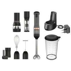 BLACK+DECKER Kitchen Wand Mixeur Plongeant 6pcs Gris - Mixeur