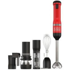 BLACK+DECKER Kitchen Wand Mixeur Plongeant 6pcs Rouge - Mixeur