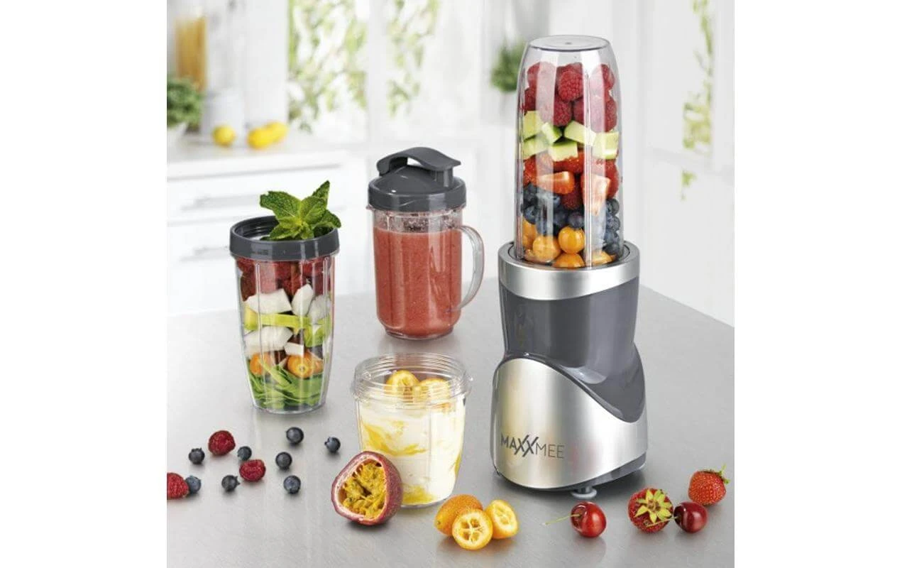 MAXXMEE Appareils à Smoothies 12 Parties, 380W Argenté - Mixeur à Poser 3 MAXXMEE Appareils à Smoothies 12 Parties, 380W Argenté - Mixeur à Poser – Image 3
